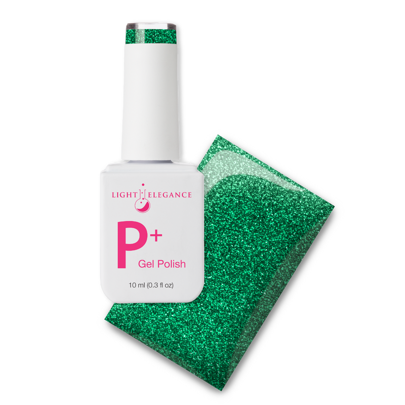 Light Elegance P+ Soak-Off Glitter Gel Polish - Emerald Green