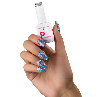 Light Elegance P+ Soak-Off Glitter Gel Polish - Bratty Blue